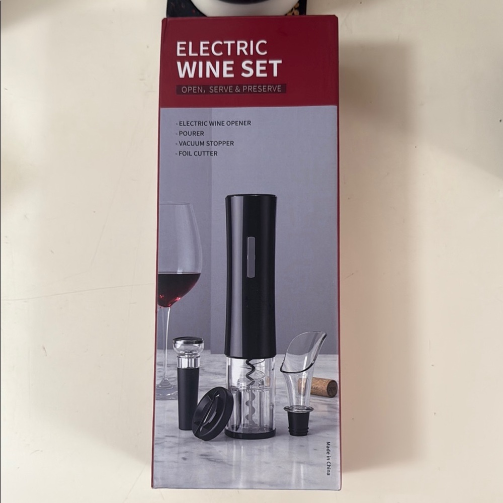 Electric Wine Set with Opener and Accessories